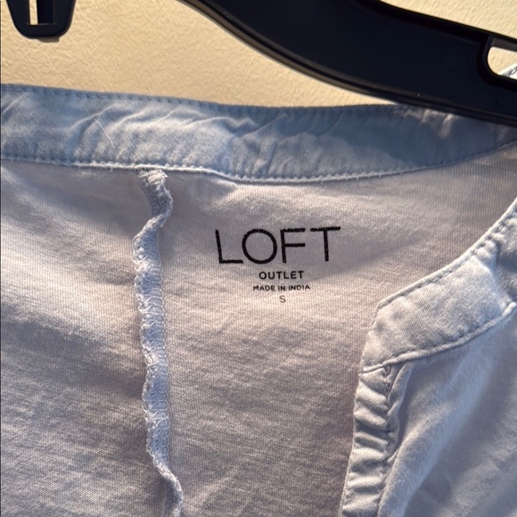 LOFT Blue Ruffled Relaxed Blouse - Picture 2 of 5